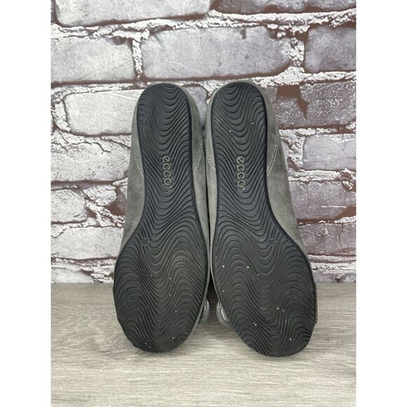 ECCO Grey Suede Leather Button Detail Ballet Casual Flats Women Sz 38EU/7.5M US - Picture 7 of 16